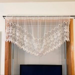Lace sheer valence curtains